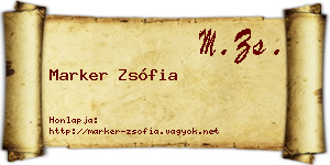 Marker Zsófia névjegykártya