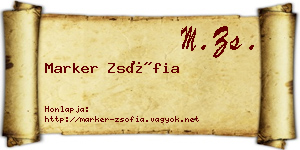 Marker Zsófia névjegykártya